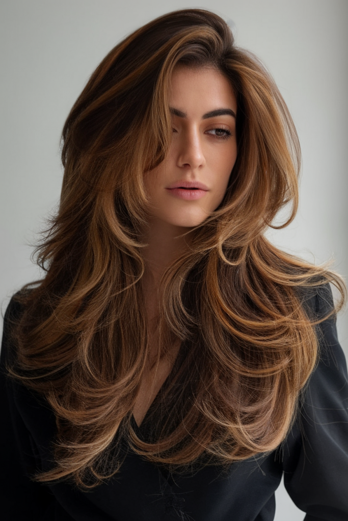 Summer Hair Color Ideas for Brunettes 2025: Caramel Accents