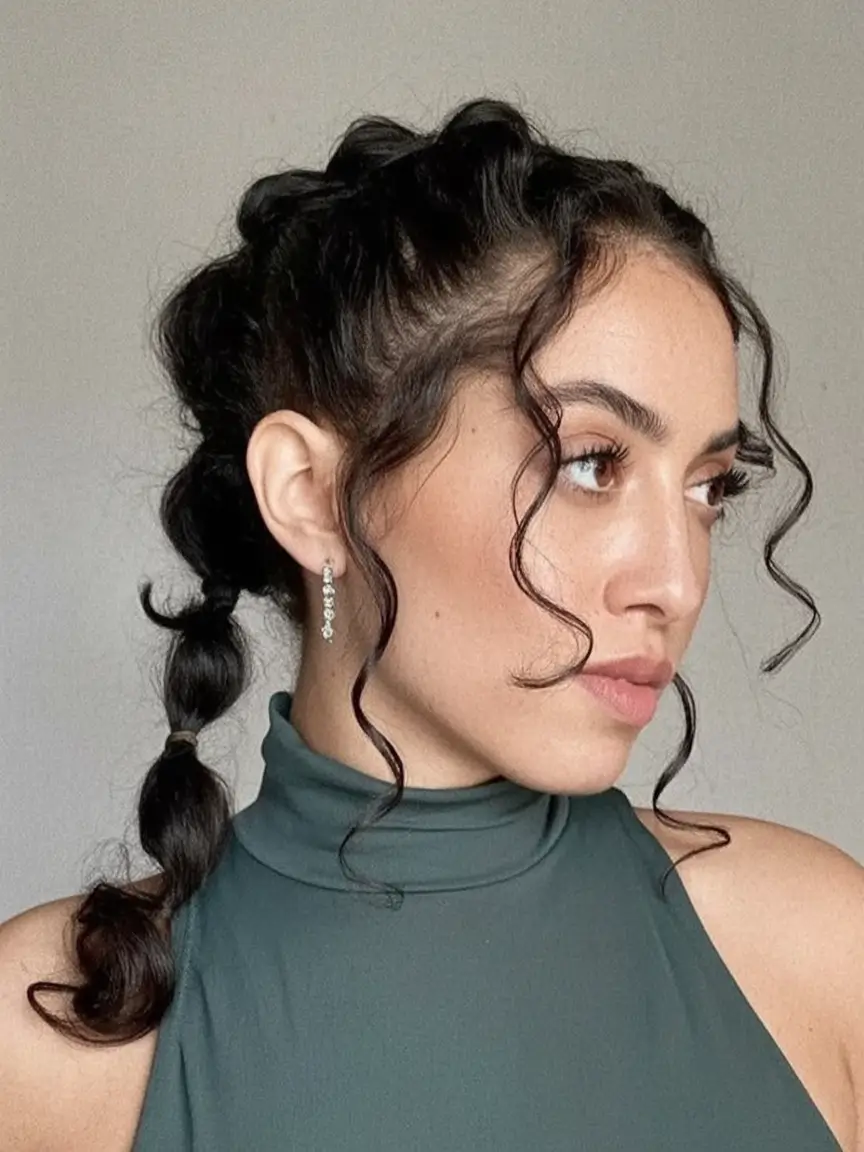 Beautiful Natural Hairstyles - Summer 2025 Inspo! Playful Rope Bubble Braids with Face-Framing Curls