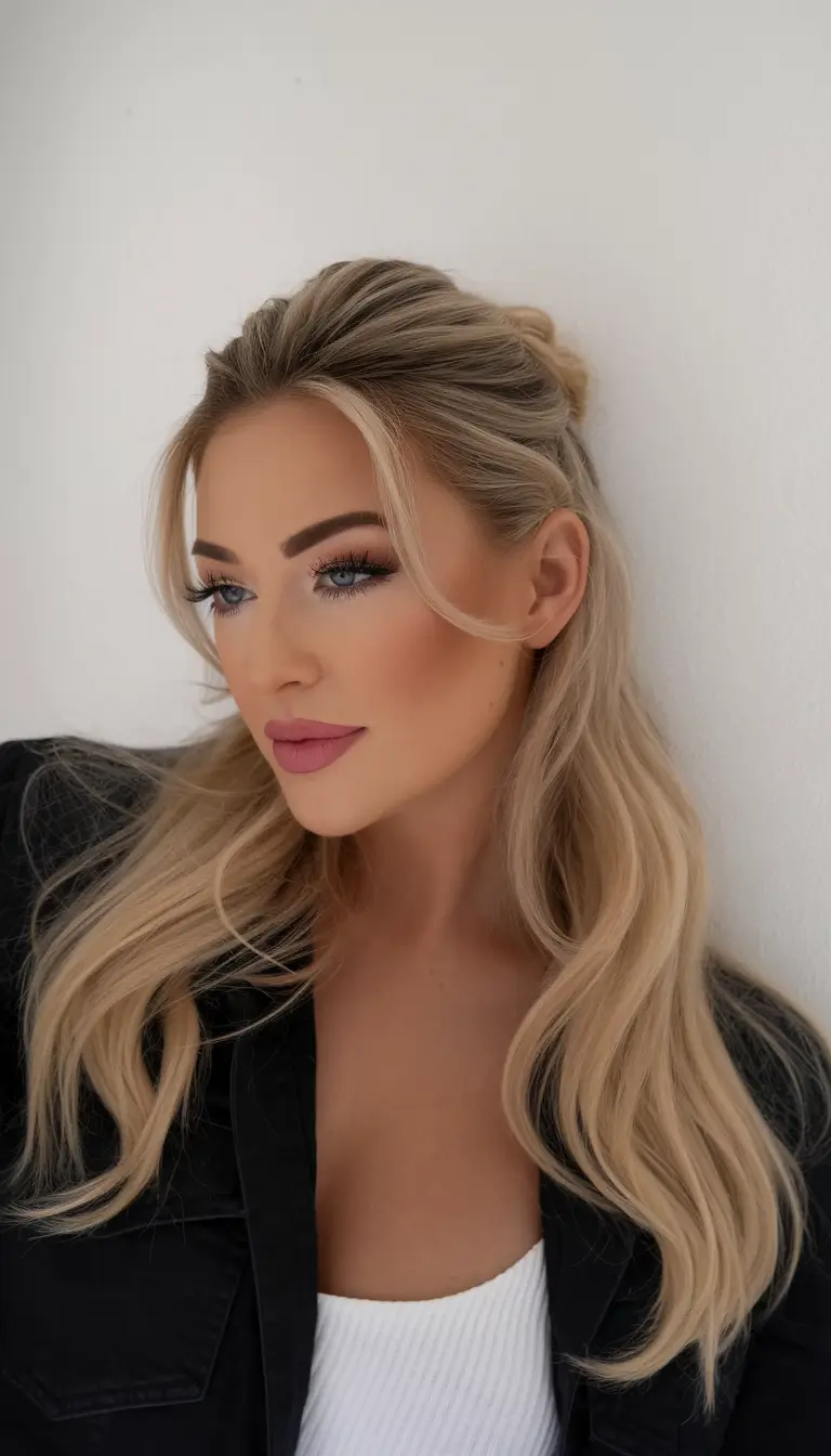Beautiful Natural Hairstyles - Summer 2025 Inspo! Soft Glam Waves with Pulled-Back Crown