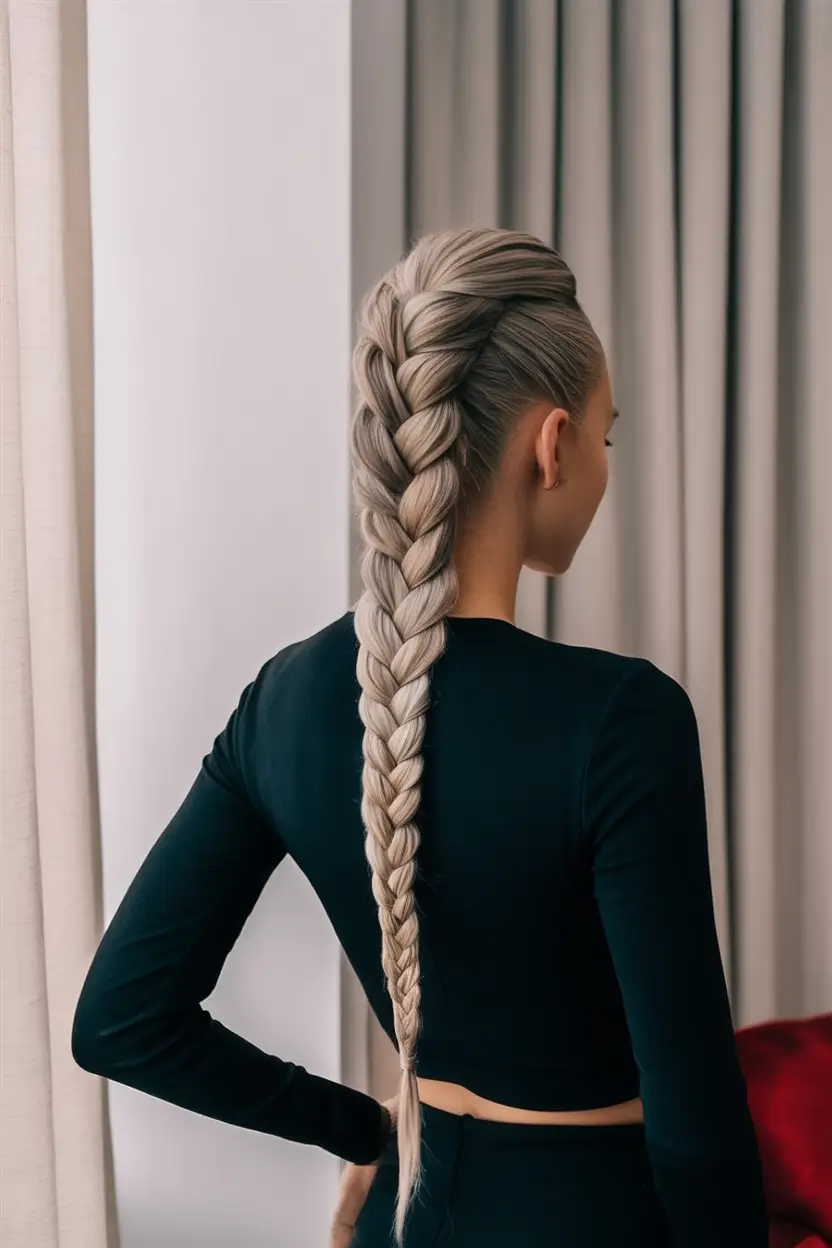 Beautiful Natural Hairstyles - Summer 2025 Inspo! Tight Long Dutch Braid for Sleek Summer Control