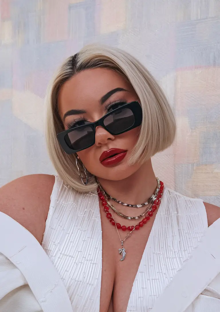 Beautiful Natural Hairstyles - Summer 2025 Inspo! Blunt Platinum Bob with Ultra Clean Part