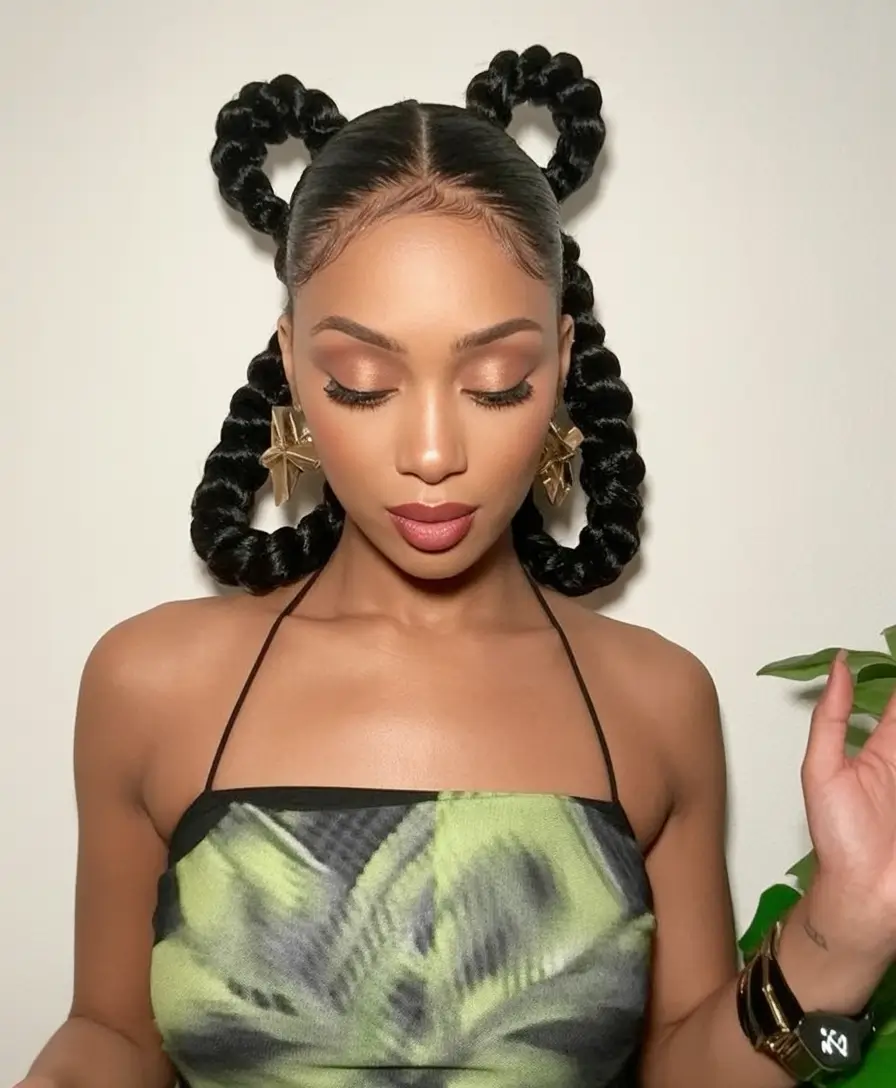 Beautiful Summer Braids for Black Women 2025 Braided Double Loops with Precision Parting