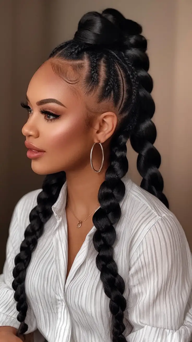 Beautiful Summer Braids for Black Women 2025 High Crown Braids with Bubble Ends