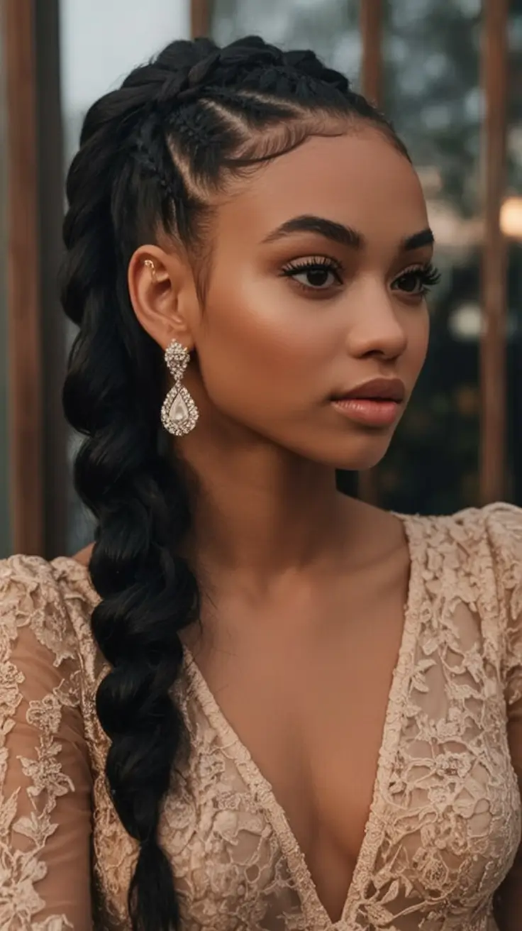 Beautiful Summer Braids for Black Women 2025 Romantic Braided Ponytail for Special Events
