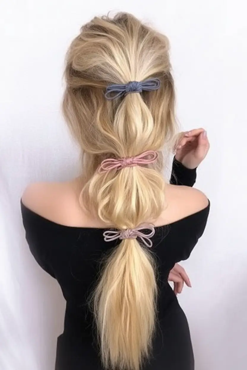 Easy Summer Hairstyles 2025 - Quick Looks You'll Love Layered Ponytail with Triple Bows