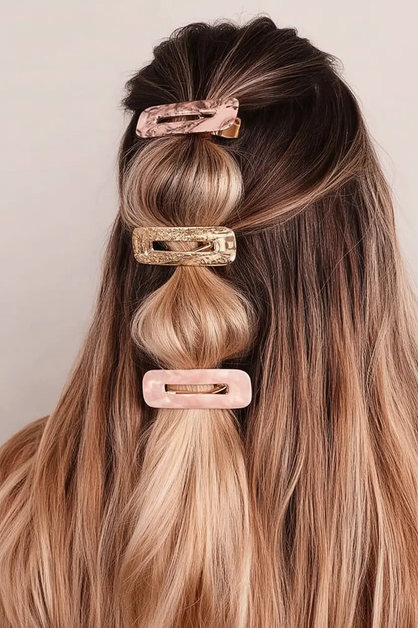 Easy Summer Hairstyles 2025 - Quick Looks You'll Love Looped Clip-Back with Statement Barrettes