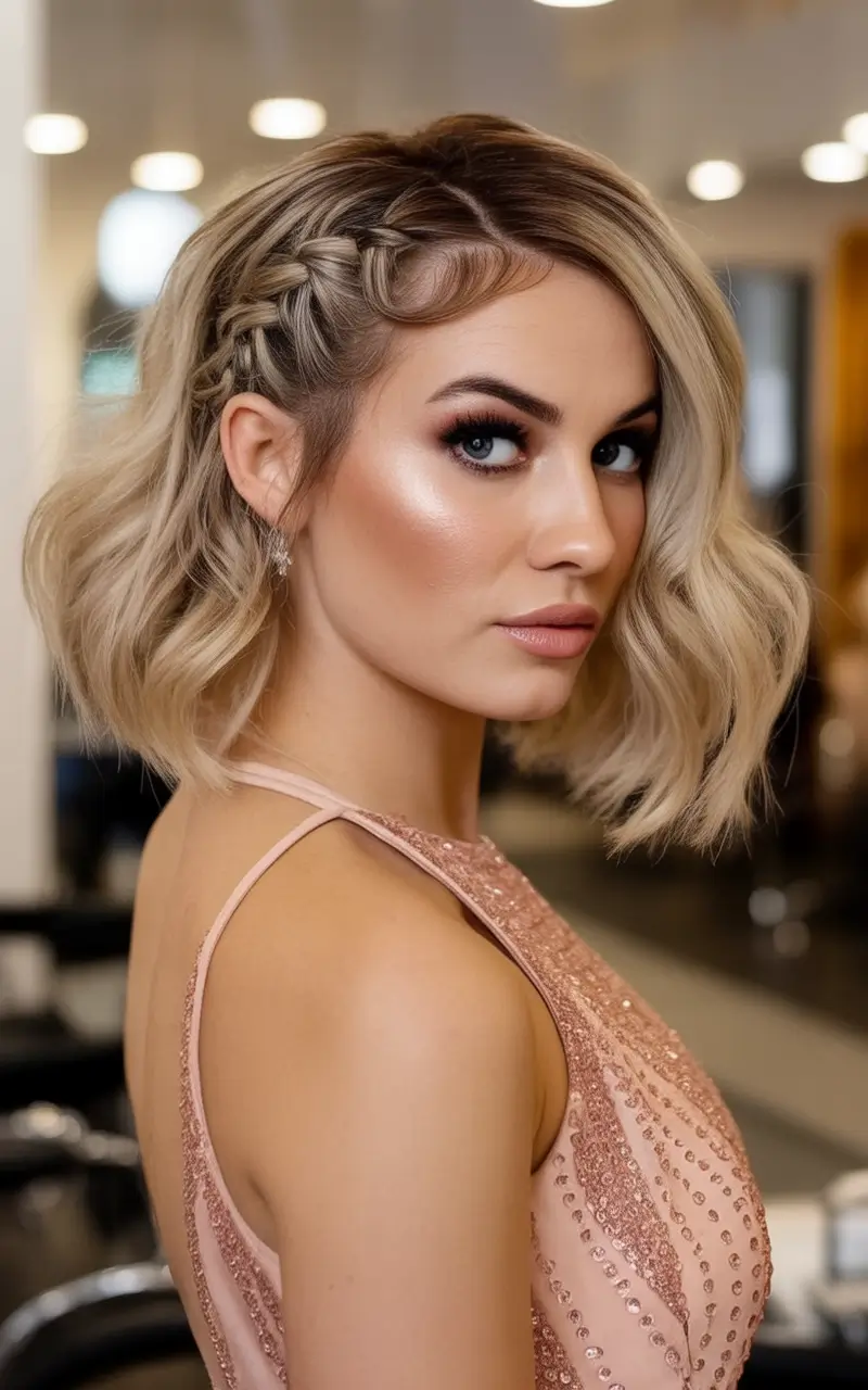 Easy Summer Hairstyles 2025 - Quick Looks You'll Love Short Glam Bob with Braided Accent