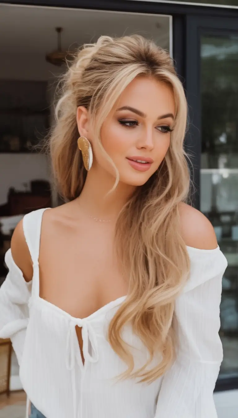 Easy Summer Hairstyles 2025 - Quick Looks You'll Love Voluminous Half-Up with Soft Beach Waves