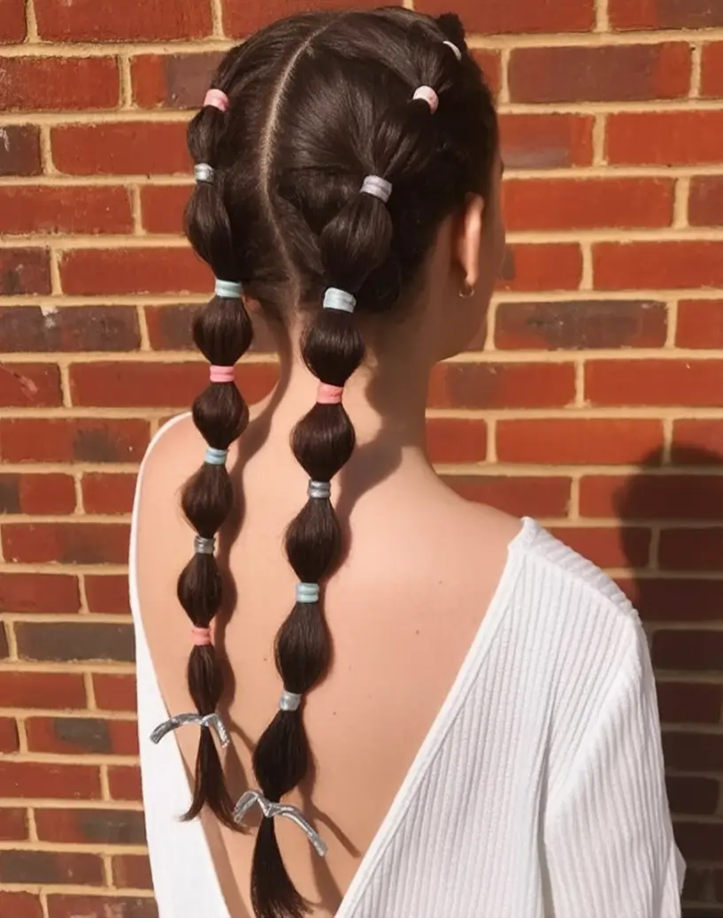 Easy Summer Hairstyles 2025 - Quick Looks You'll Love Bubble Braids with Pastel Bands