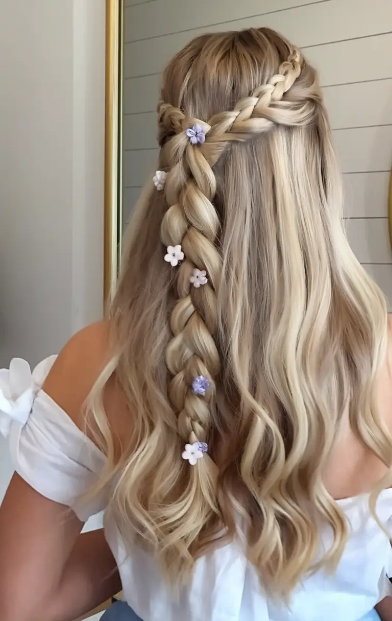 Effortless Summer Hairstyles 2025 Floral Crown Braid