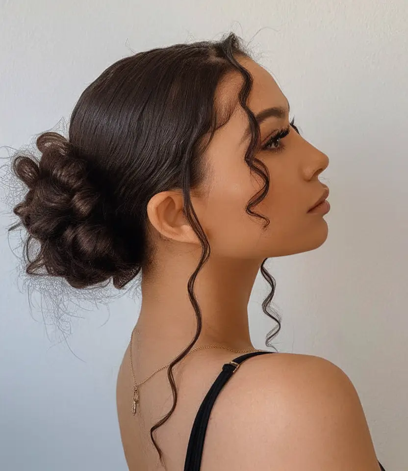 Effortless Summer Hairstyles 2025 Textured Low Bun with Face-Framing Curls