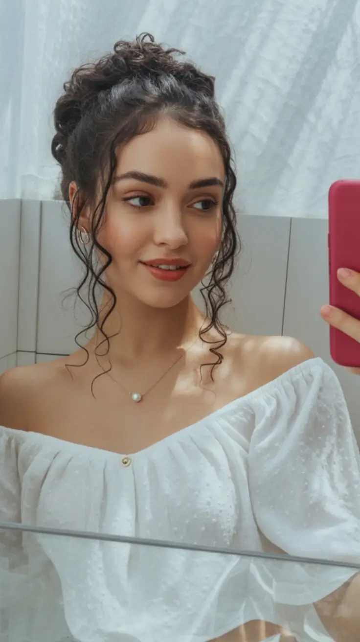 Effortless Summer Hairstyles 2025 Soft Curly Updo With Tendrils