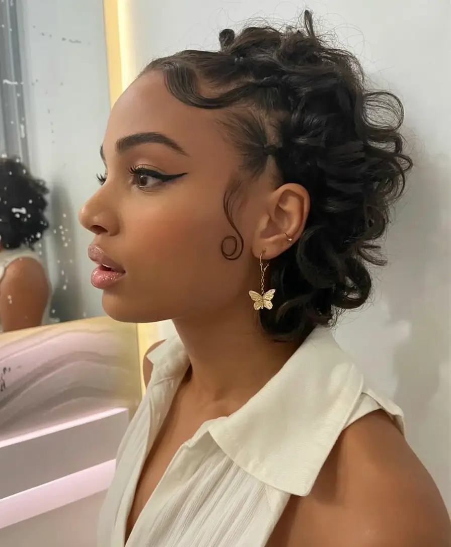 Effortless Summer Hairstyles 2025 Sleek Curly Updo With Face-Framing Swirl