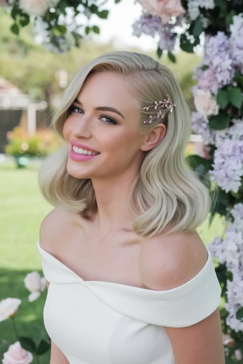 Elegant Wedding Hair Trends - Summer 2025 Modern Retro Waves With Hair Vine