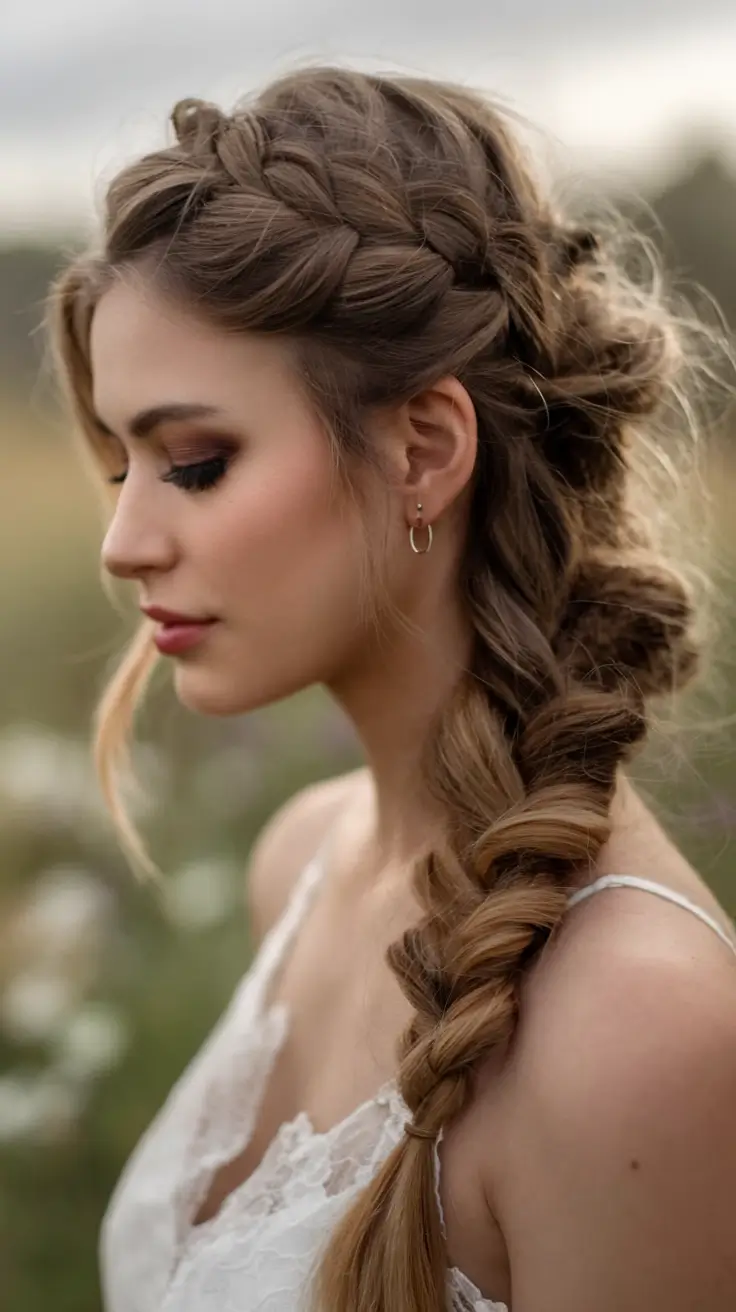 Elegant Wedding Hair Trends - Summer 2025 Loose Braided Pull-Through Pony