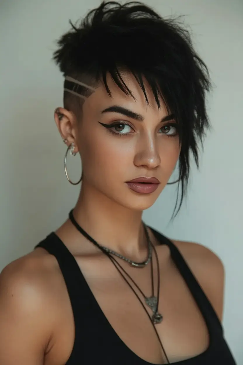 Fresh Inspiration Short Summer Haircut 2025 Edgy Undercut With Shattered Fringe