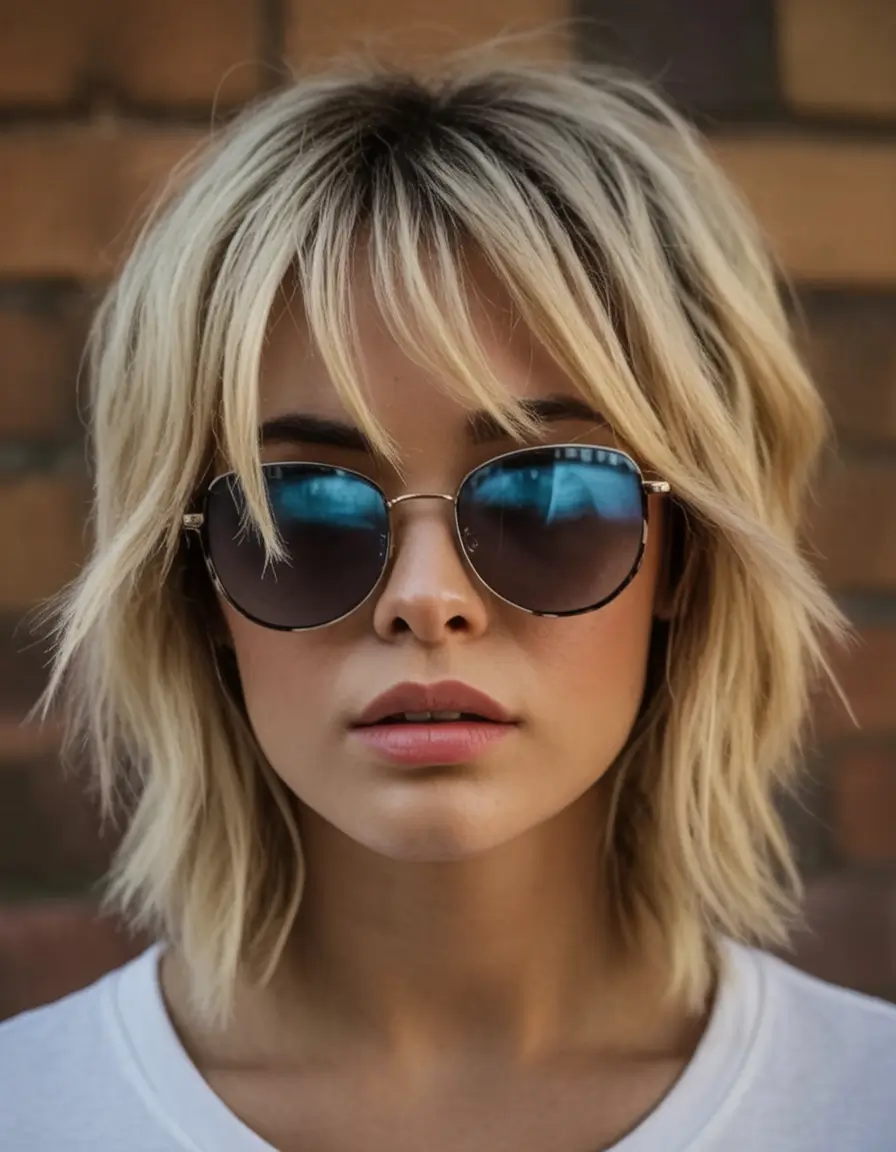 Fresh Inspiration Short Summer Haircut 2025 Blonde Shag With Curtain Bangs