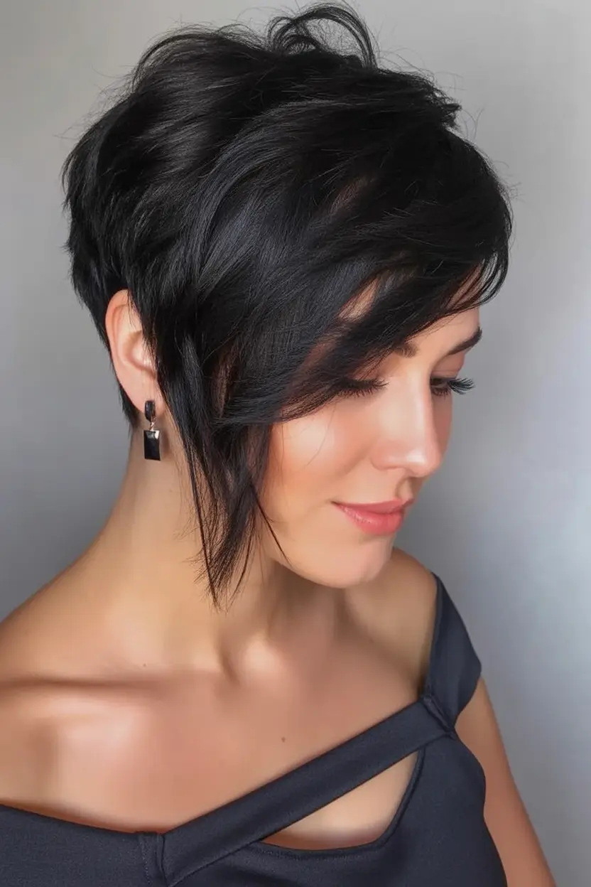Fresh Inspiration Short Summer Haircut 2025 Layered Asymmetry with Wispy Bangs