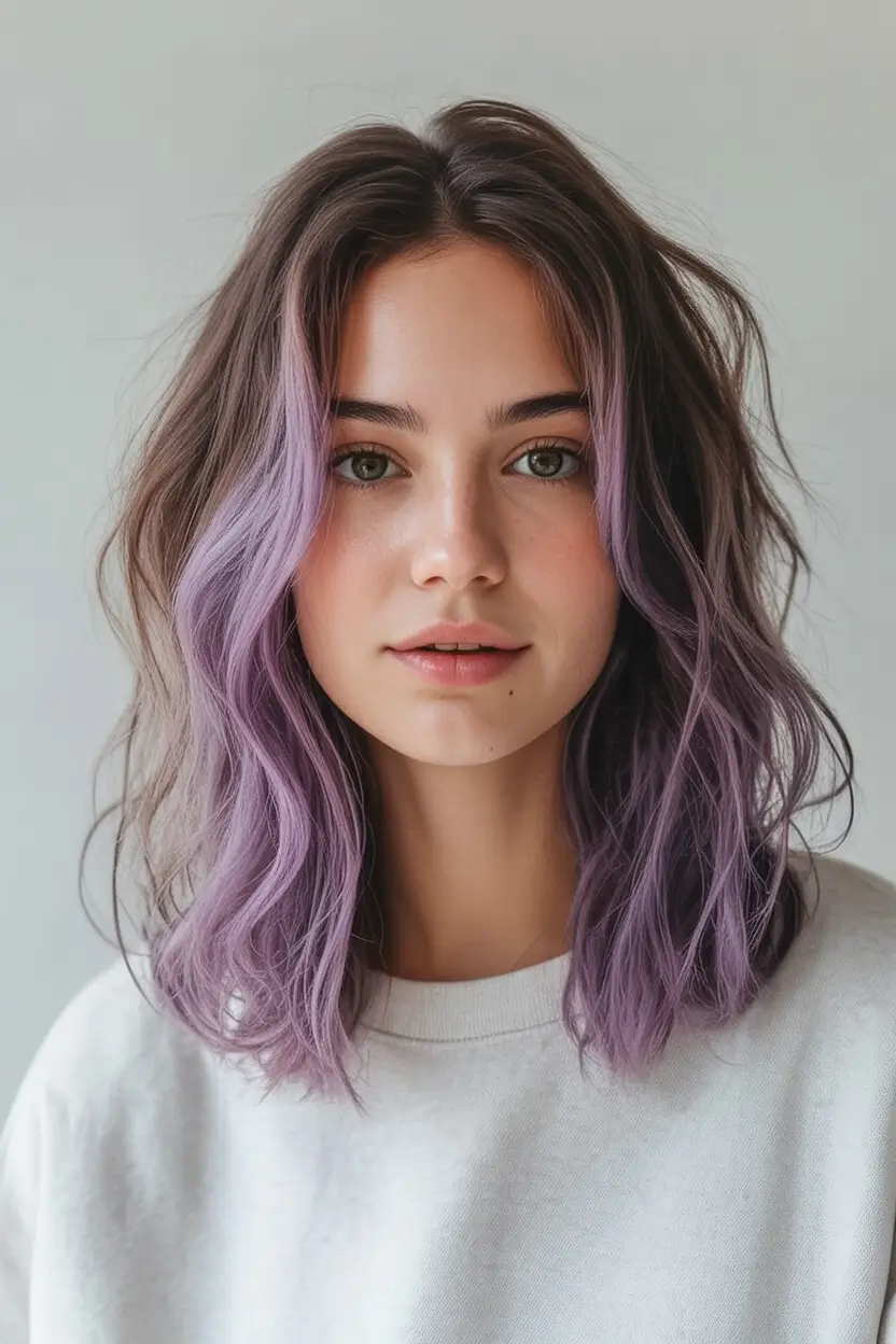 fresh shades summer ombre hair color ideas 2025 Lavender Beach Waves
