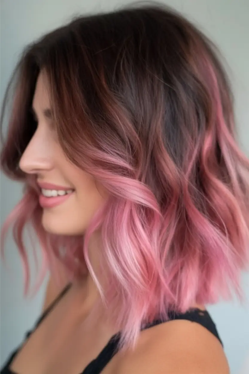 fresh shades summer ombre hair color ideas 2025 Rosé Dust on Brunette