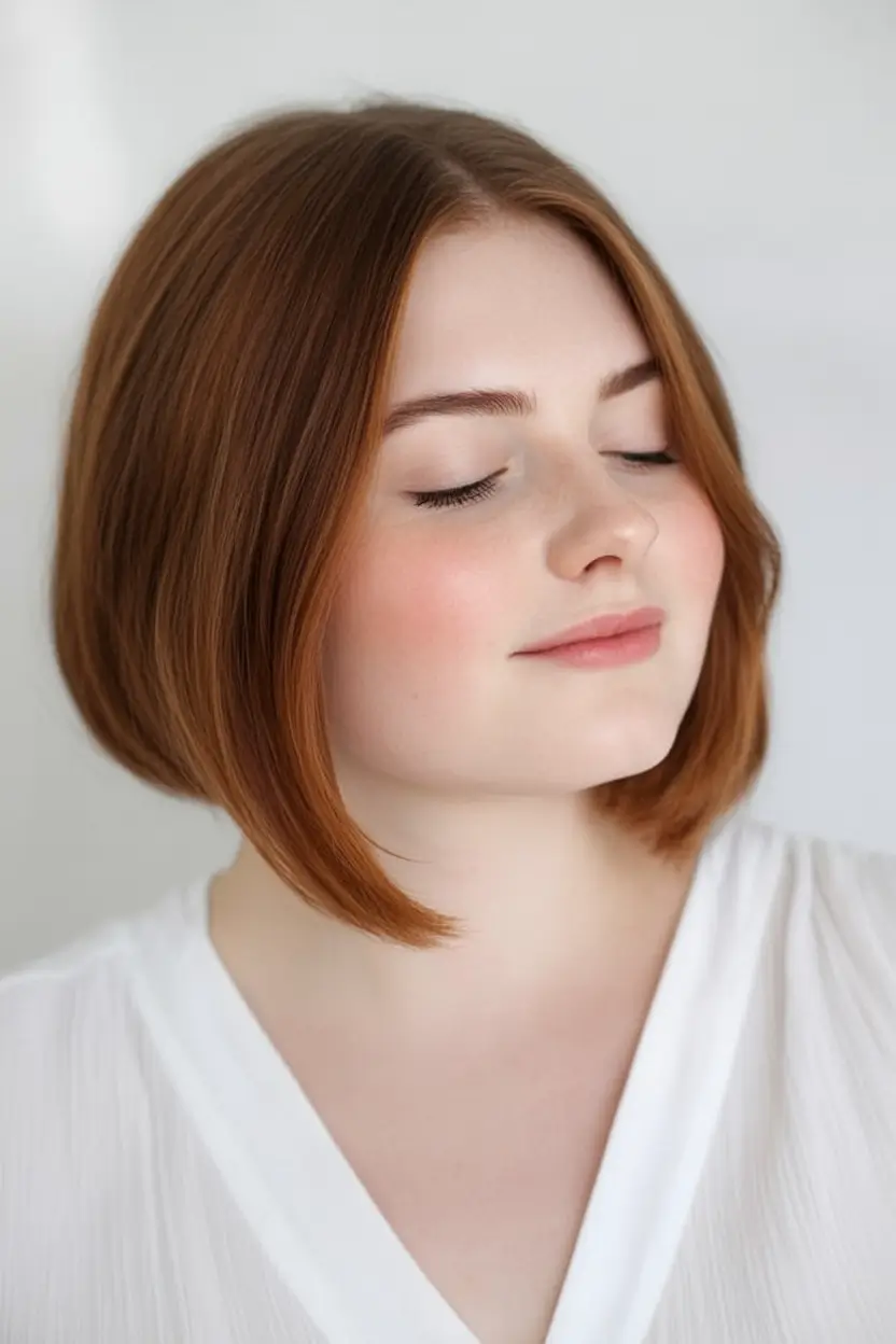 haircut for chubby face - summer ideas 2025 Classic Bob with a Summer-Friendly Curve