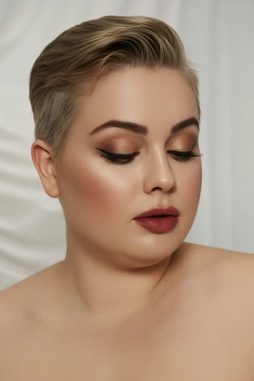 haircut for chubby face - summer ideas 2025 Bold Platinum Pixie with Attitude