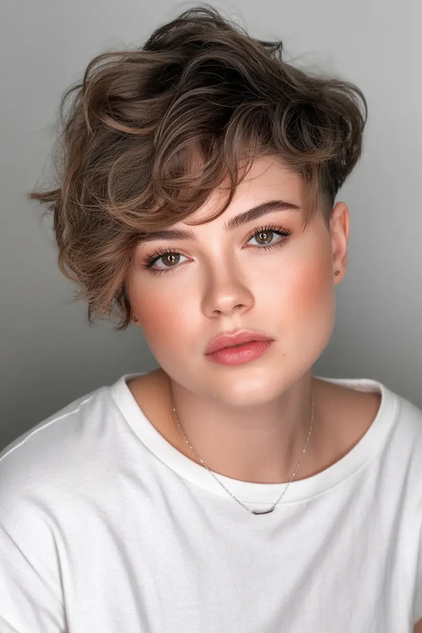 haircut for chubby face - summer ideas 2025 Textured Crop With Tousled Bangs