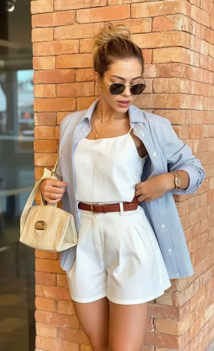july outfits ideas 2025 Preppy Layers with a Summer Twist