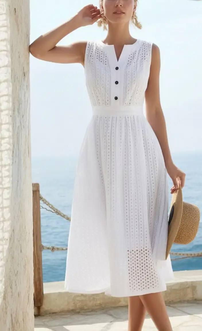 july outfits ideas 2025 Graceful Eyelet for Coastal Days