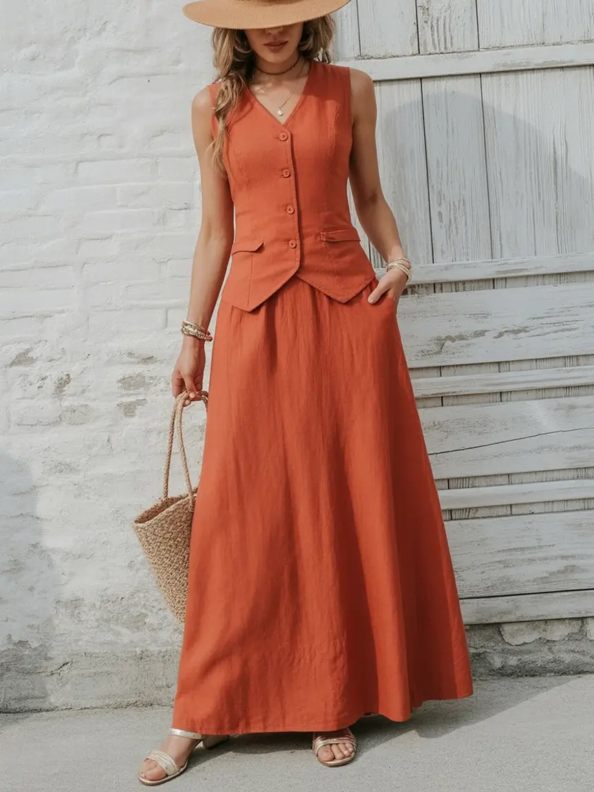 july outfits ideas 2025 Terracotta Linen and Timeless Ease