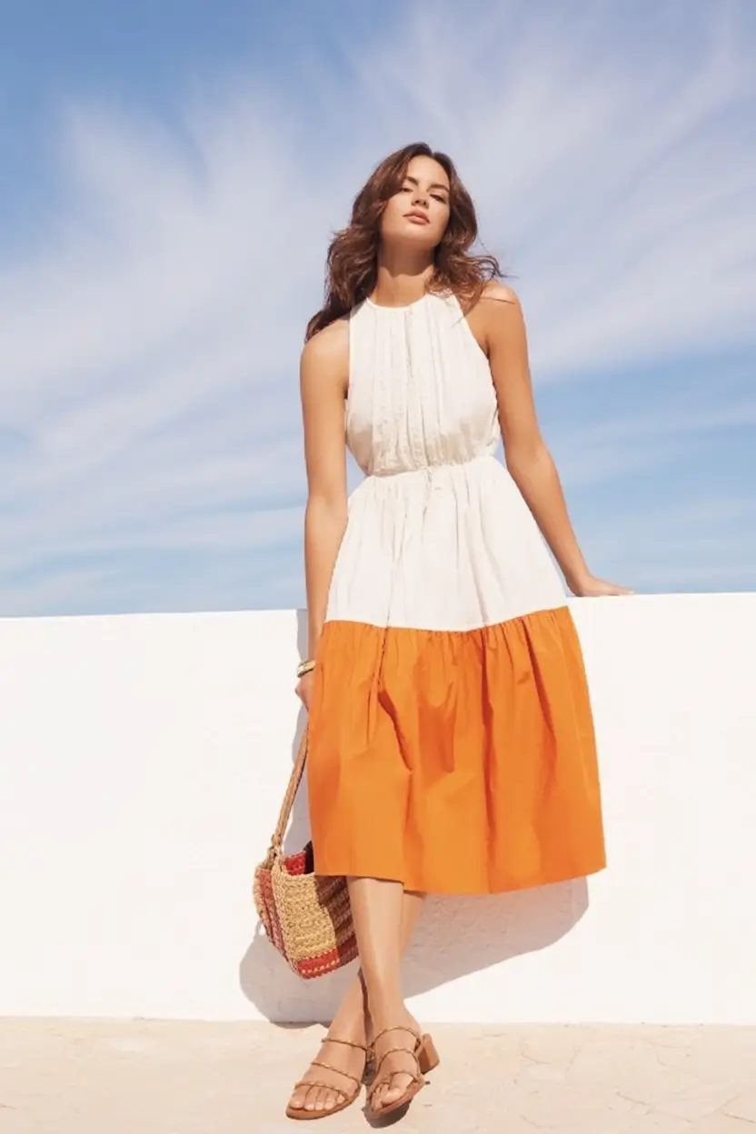 July Outfits Ideas 2025 Colorblock Romance Under the July Sun
