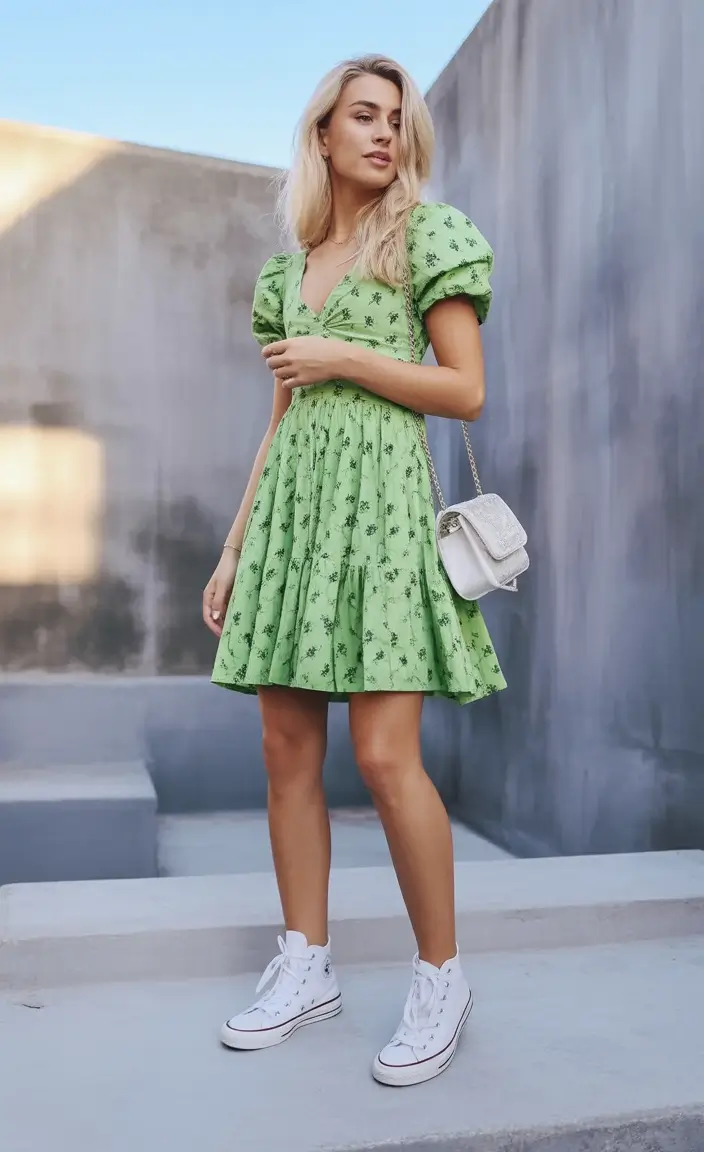 July Outfits Ideas 2025 Flirty Green and Fresh-Faced Fun