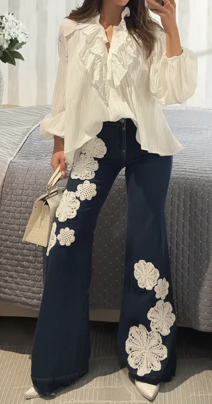june outfits ideas 2025 Romantic Drama in Denim