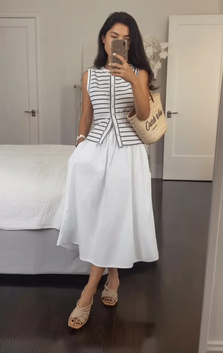 june outfits ideas 2025 Striped Simplicity Meets Coastal Cool