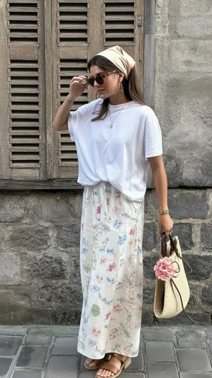 june outfits ideas 2025 Soft Florals for Market Mornings