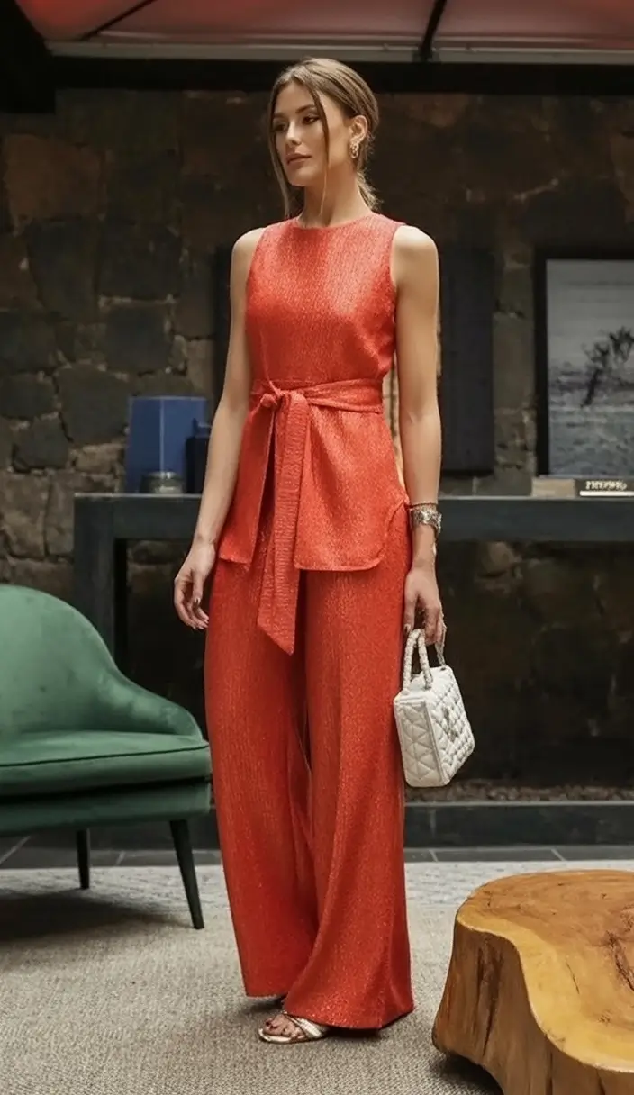 june outfits ideas 2025 Sleek & Strong in Summer Red