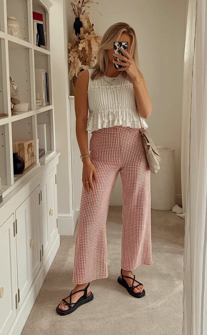 june outfits ideas 2025 Vintage Modern Gingham