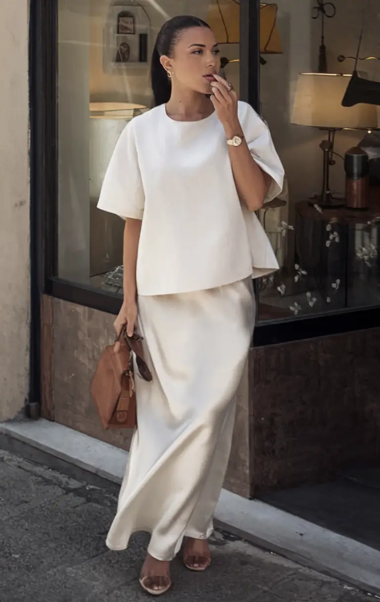 june outfits ideas 2025 Urban Elegance in Ivory
