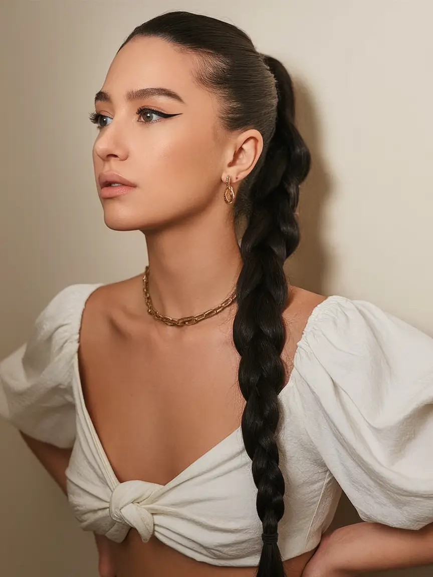 Must-Try Summer Hairstyles for Long Hair 2025 Sleek Braid for Summer Power Looks