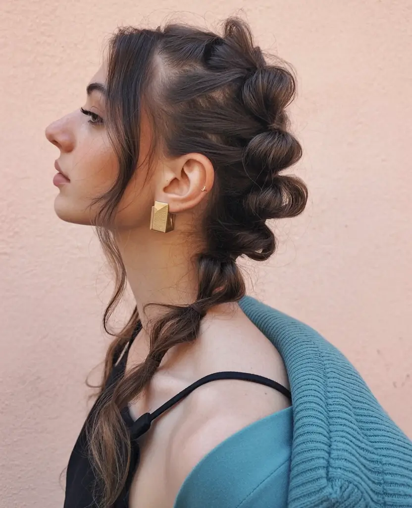 Practical Summer Swimming Hairstyles 2025 Faux Hawk Bubble Braids
