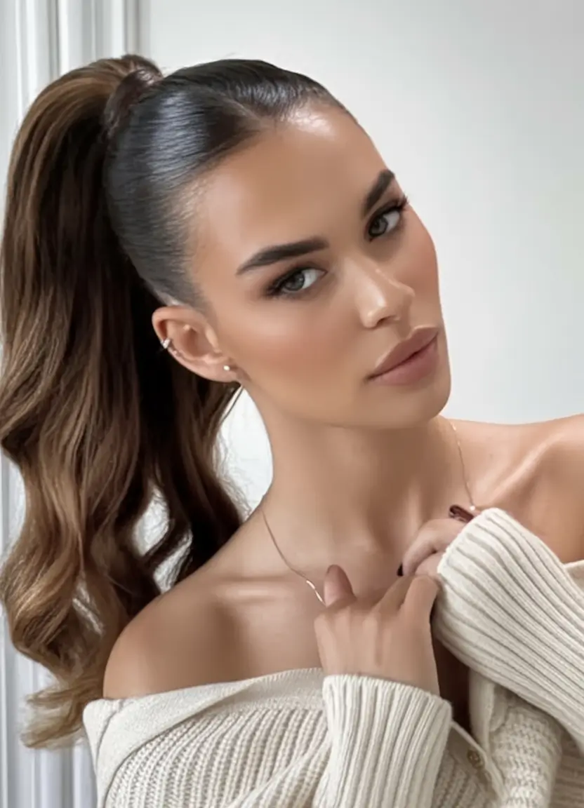 Quick Styles Summer Simple Hairstyle 2025 Glossy Ponytail with a Twist of Elegance