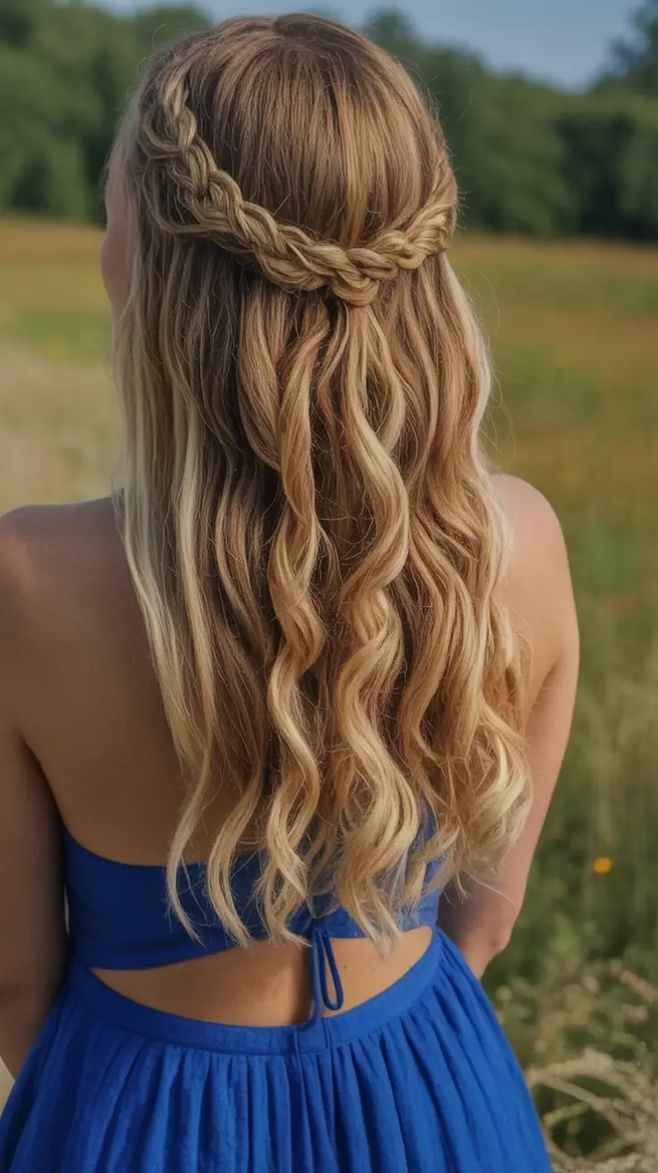 Quick Styles Summer Simple Hairstyle 2025 Half-Up Twisted Braids on Summer Waves