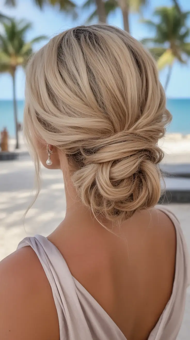 Quick Styles Summer Simple Hairstyle 2025 Twisted Low Bun With Beachside Elegance