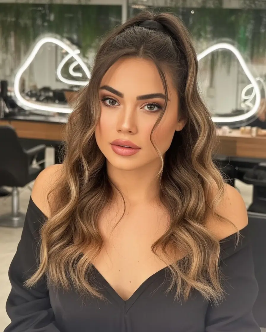 Quick Styles Summer Simple Hairstyle 2025 Wavy Half-Up Pony with Volume