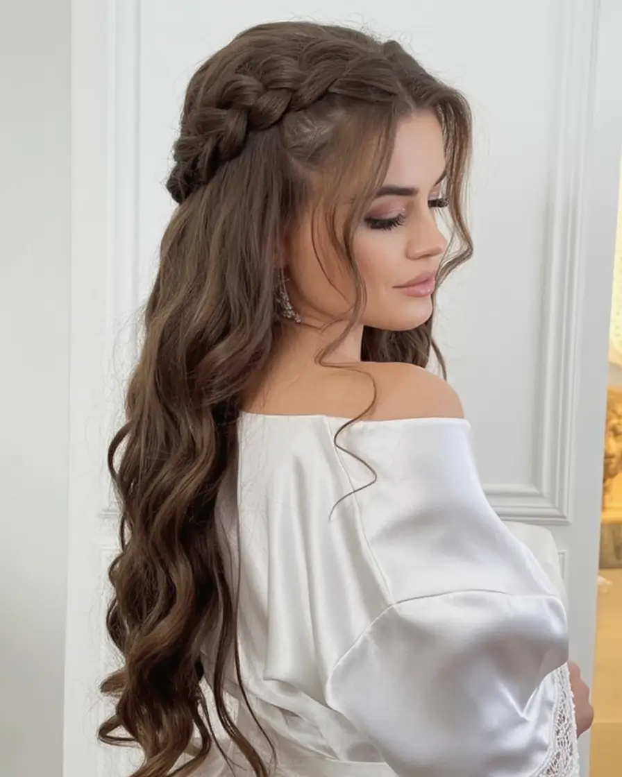 Quick Styles Summer Simple Hairstyle 2025 Romantic Side Braid with Cascading Curls