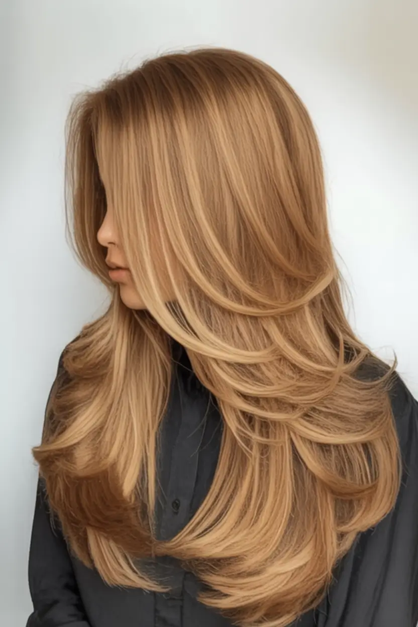 Summer 2025 Long Haircuts: Elegant & Flowing Ideas Golden Amber Multi-Layers