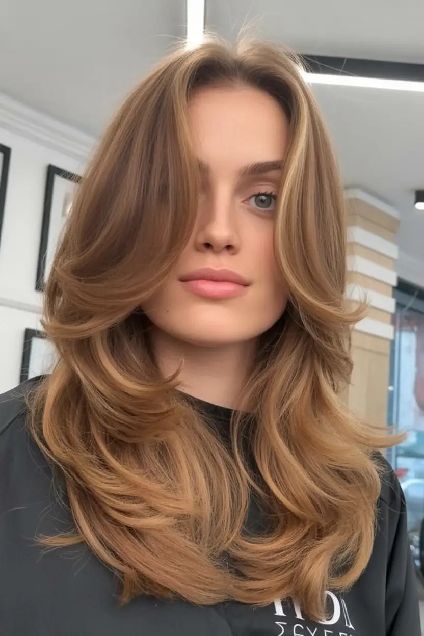 Summer 2025 Long Haircuts: Elegant & Flowing Ideas Fluffy Honeyed Layers