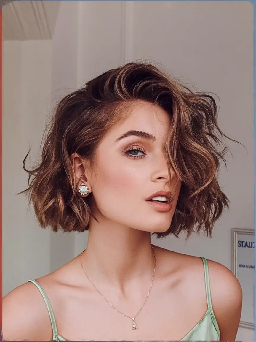 summer bob hairstyles 2025 Textured Short Bob With Playful Flip