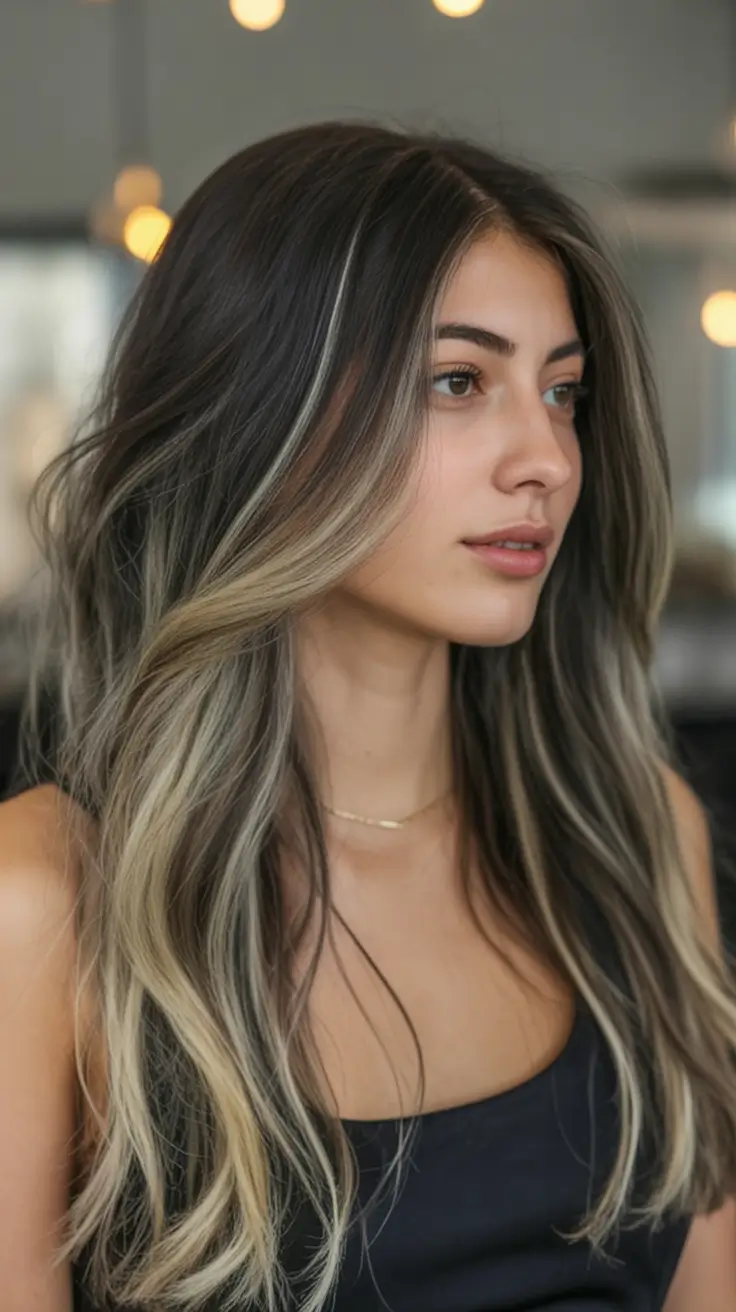 Sun-Kissed Highlight Ideas For Brunettes - Summer 2025! Cool-Toned Balayage for a Chic Finish