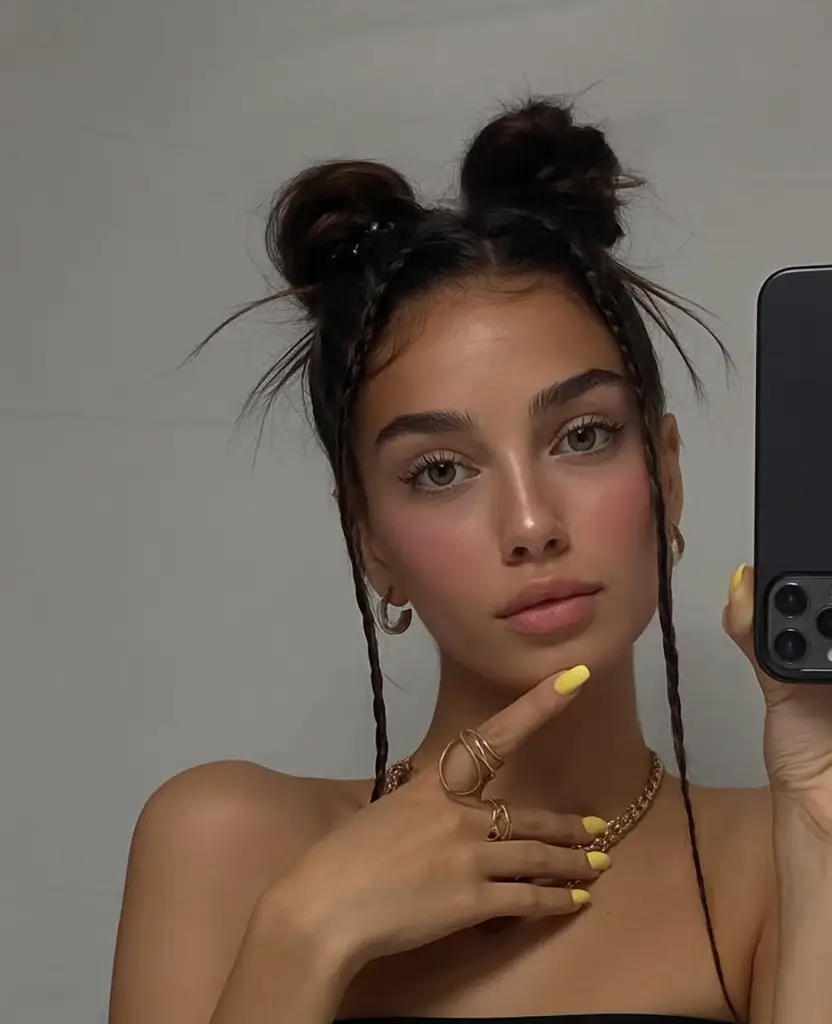 Vacation Hairstyles for Summer 2025: Chic Inspiration Double Buns & Twisted Tendrils